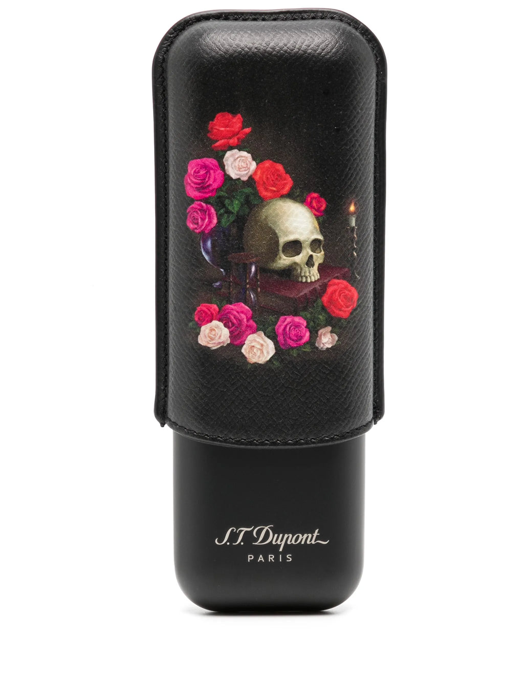 S.T. Dupont Skull-Print Leather Case