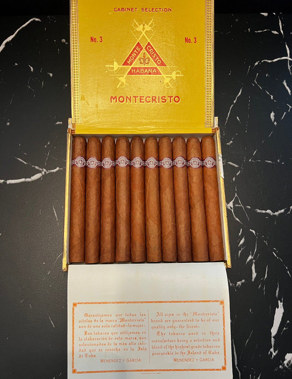 2012 Montecristo No.3 box of 10 cigars