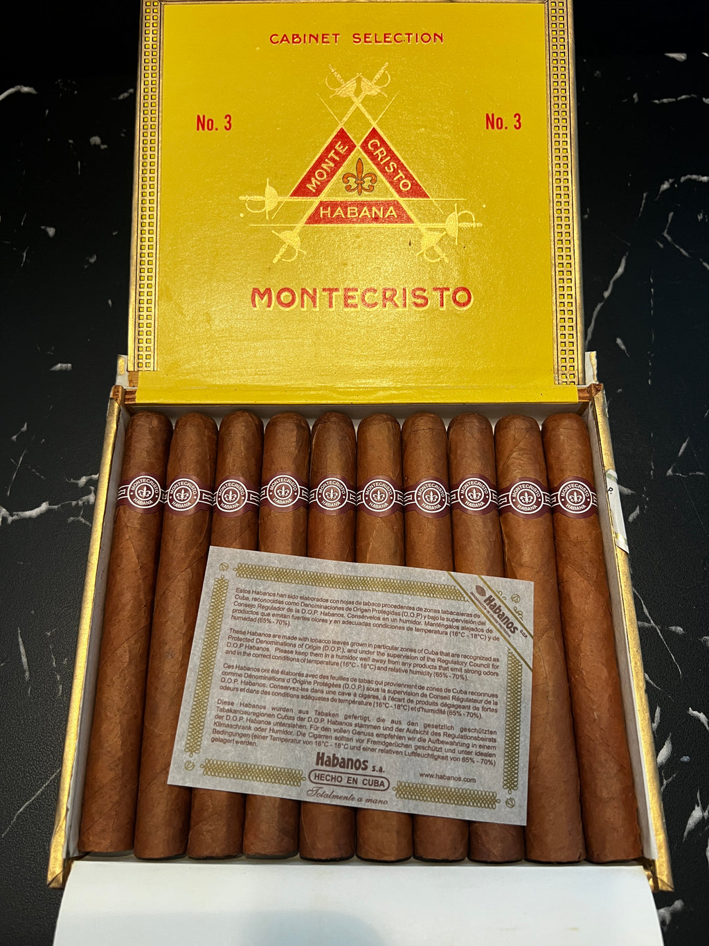 2012 Montecristo No.3 box of 10 cigars